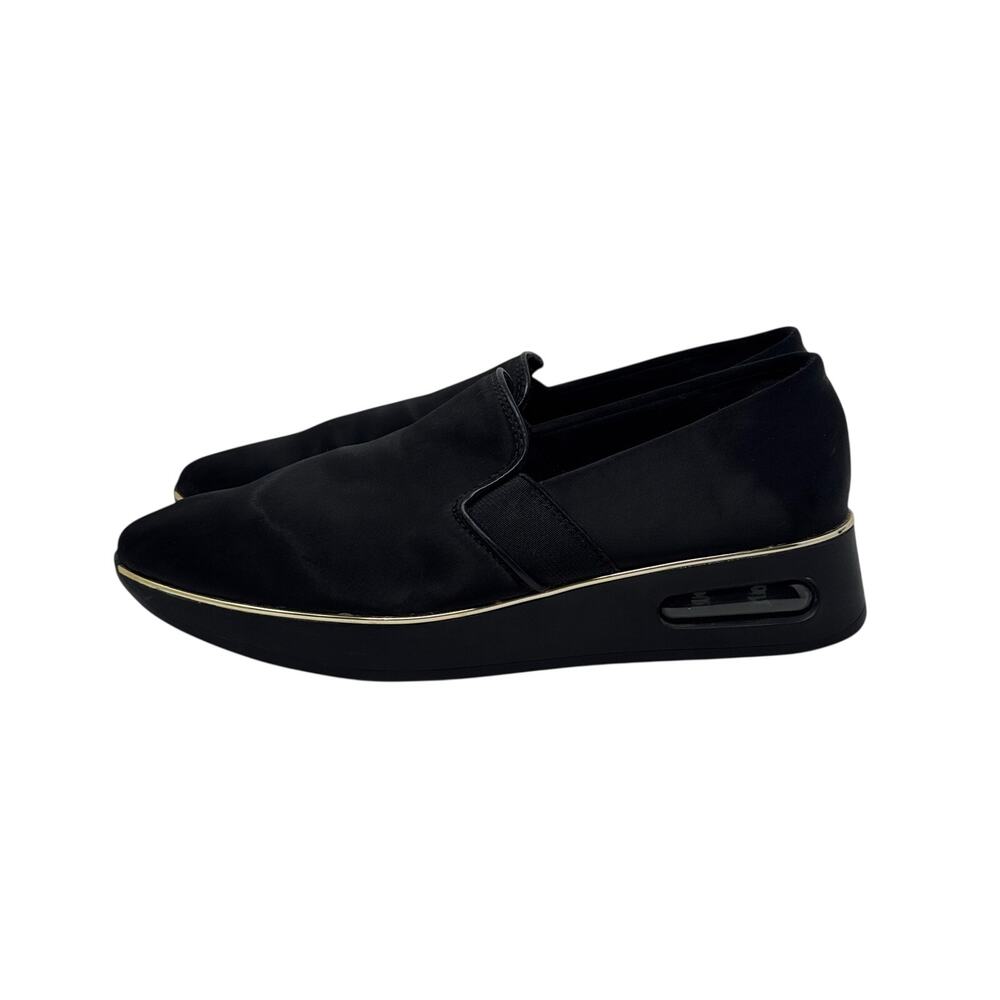 Karl Lagerfeld Paris Women's Cameo2 Satin Platform Wedge Slip-On Loafer Sz 9.5